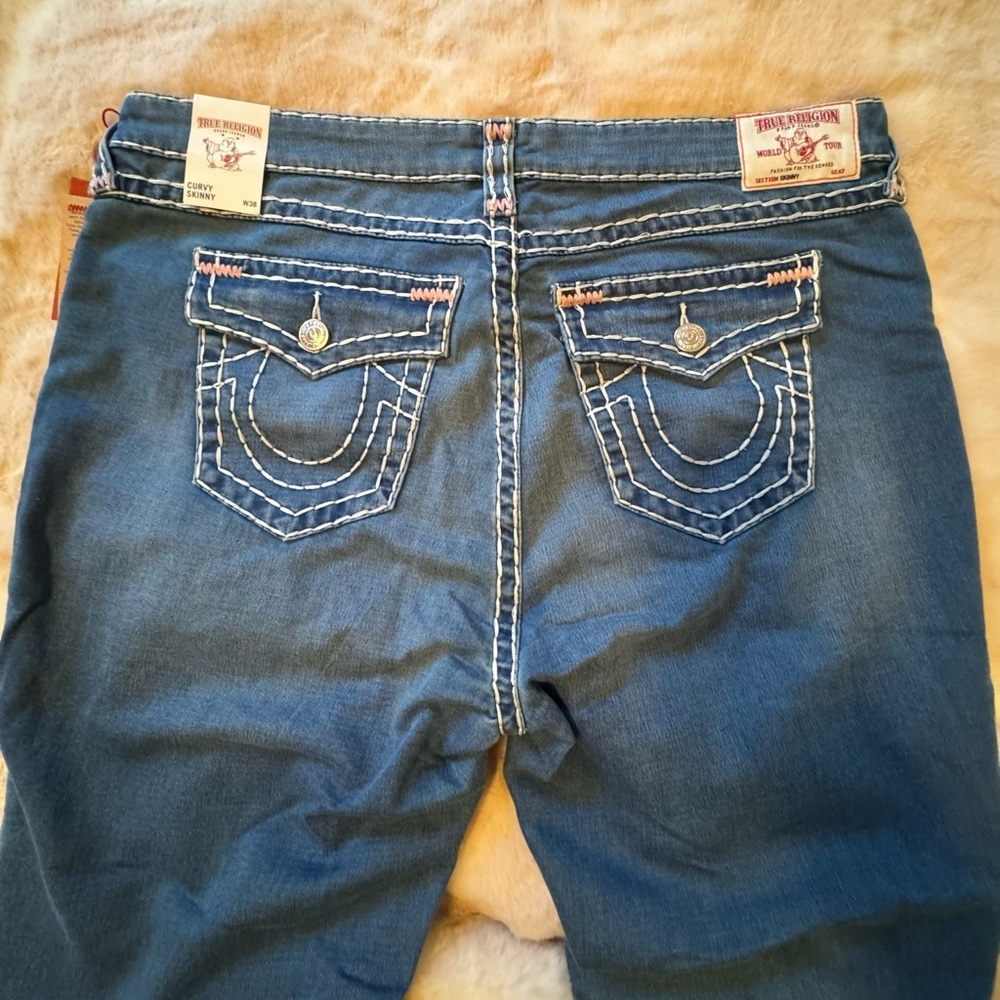 TRUE RELIGION CURVY SKINNY FLAP NAT BT JEAN WOMEN'S - Picture 16 of 16